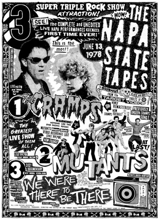 Film Review – The Mutants & The Cramps @ Napa State Psychiatric Hospital, June 13, 1978 b/w Jason Willis & Mike Plante’s 2021 Doco About The Gig, ‘We Were There to be There’ [Grasshopper Film; 2023]